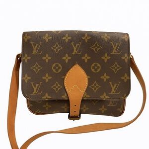 Louis Vuitton Cartouchiere  Tan and Brown Monogram Crossbody Bag